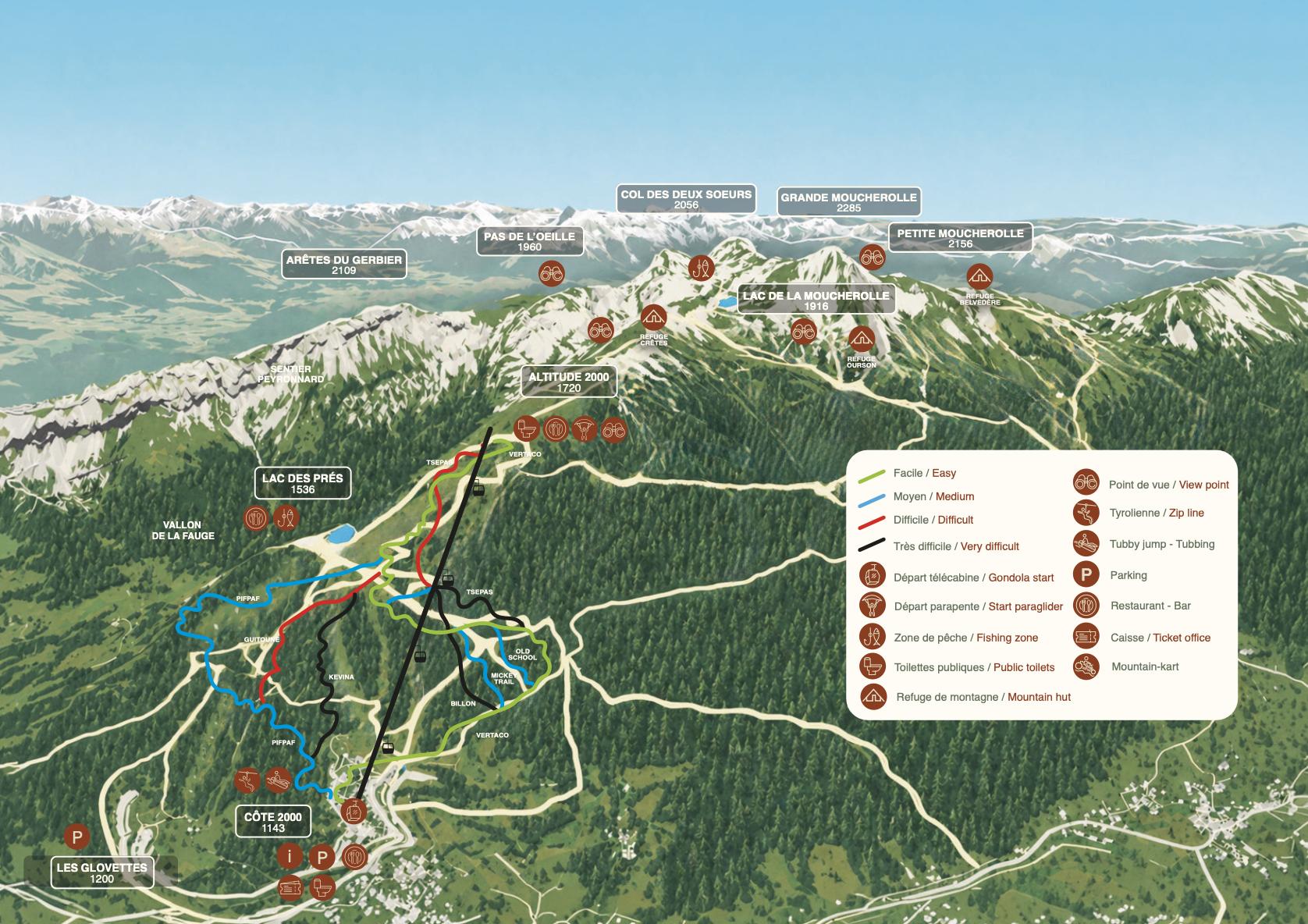 plan piste de descente VTT villard de lans