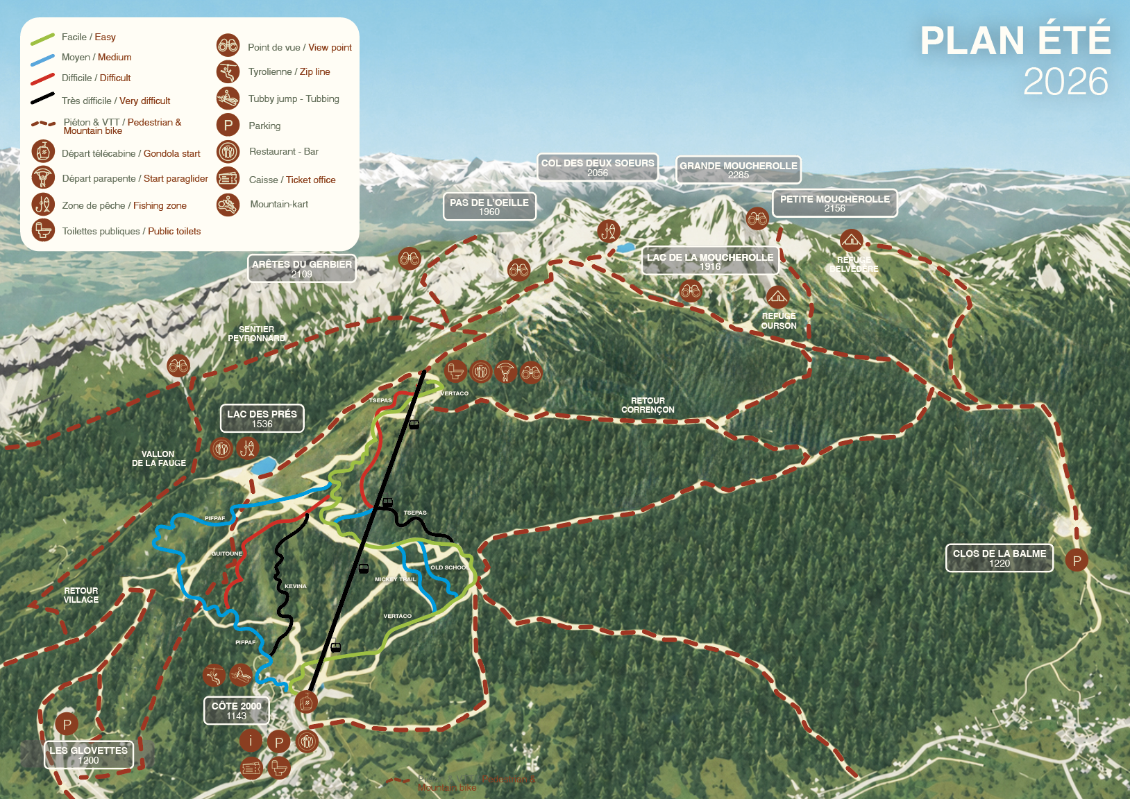 plan piste de descente VTT villard de lans